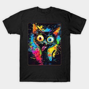 Funny Cat Painting Art T-Shirt